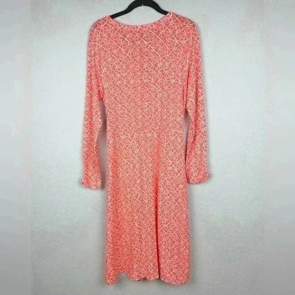 PENDLETON Women's Medium Orange Faux Wrap Print Long Sleeve Modal Cotton Knit - Picture 11 of 14